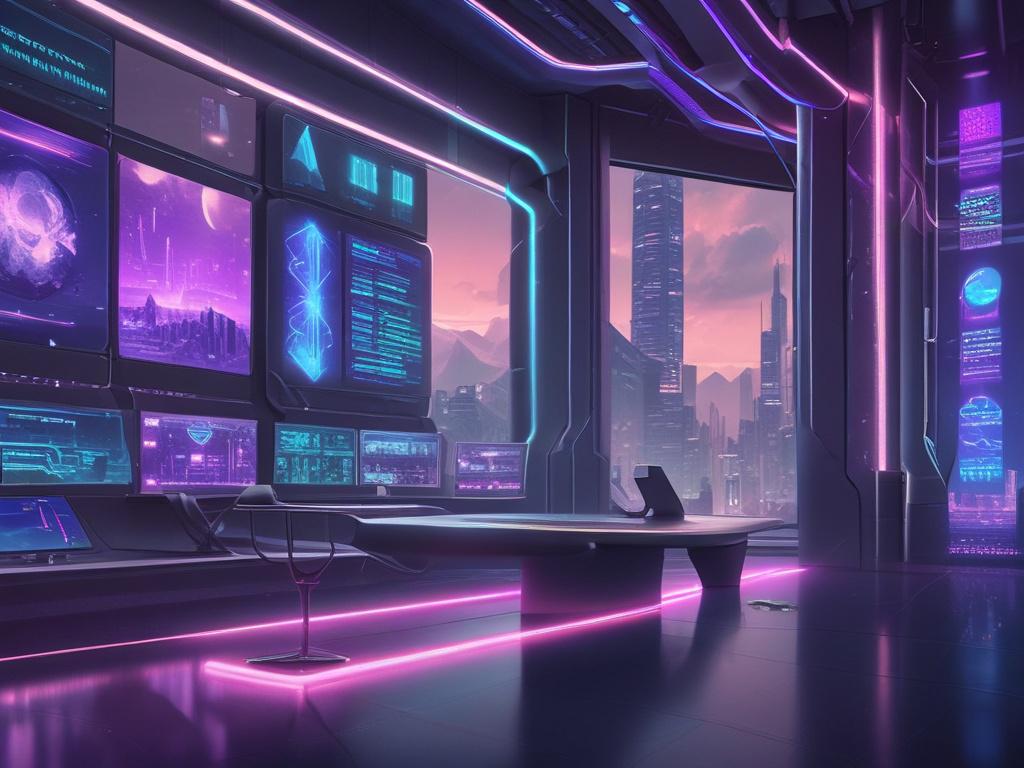 A futuristic tech environment showcasing a high resolution digital landscape