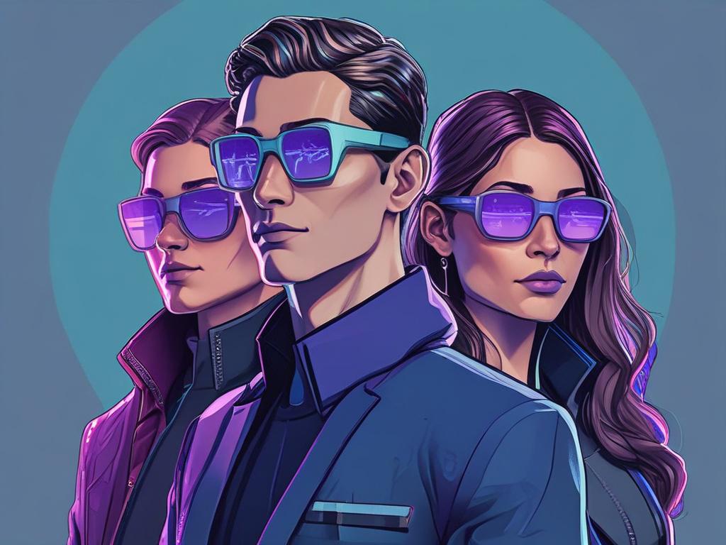 high resolution image of futuristic AI driven crypto agents, deep
